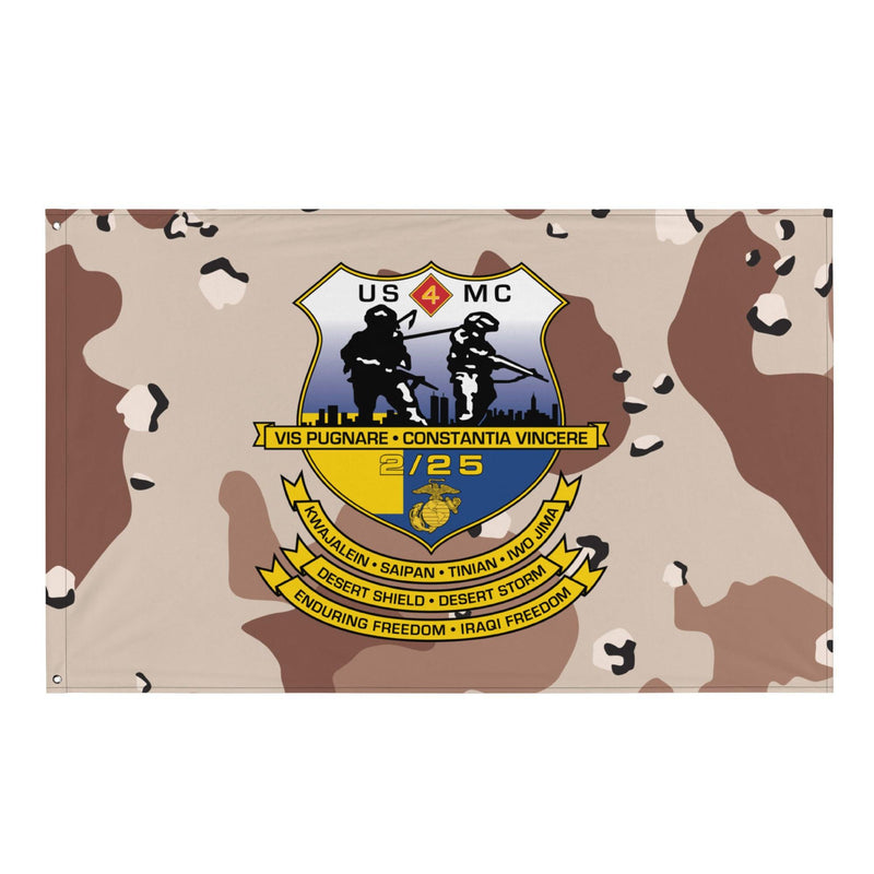 2/25 Marines Chocolate-Chip Camo Flag