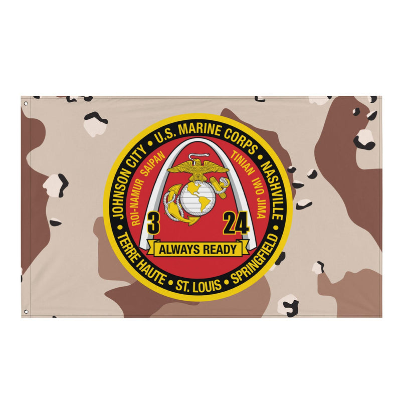 3/24 Marines Chocolate-Chip Camo Flag