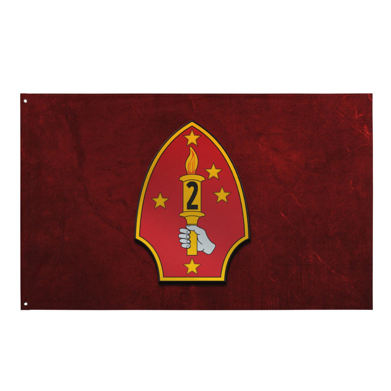 2nd Marine Division Logo Emblem Red Flag