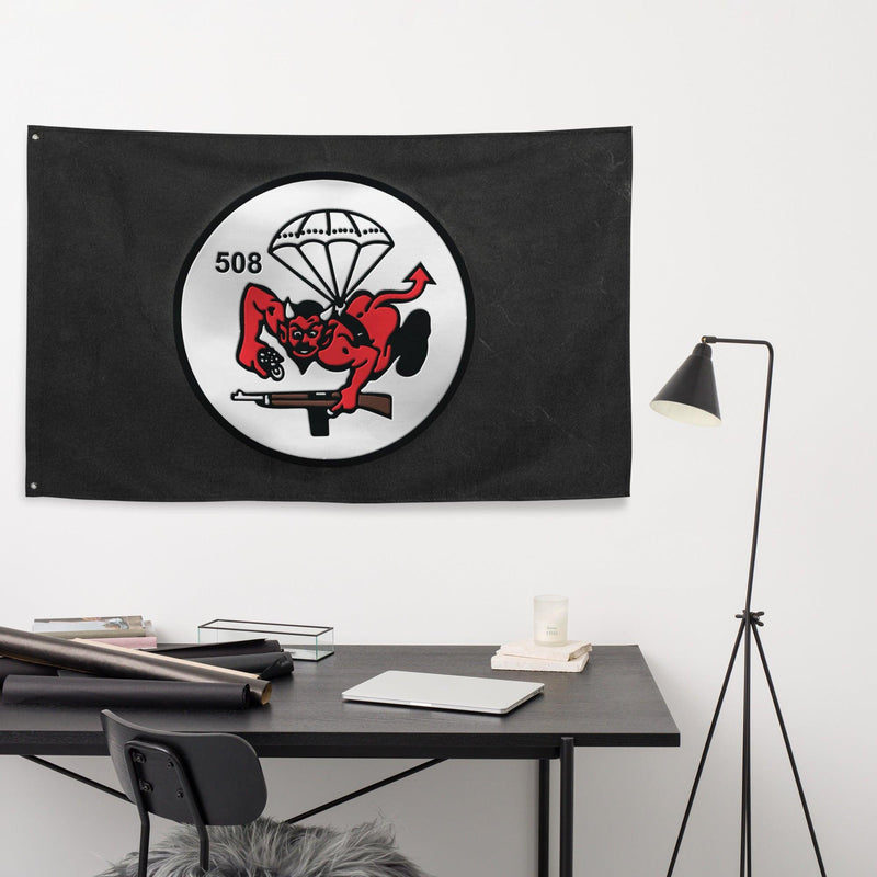 508th Parachute Infantry (508th PIR) Butt Devil Black Flag