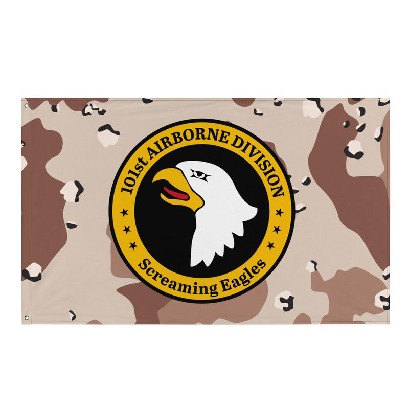 101st Airborne Chocolate-Chip Camo Emblem Flag