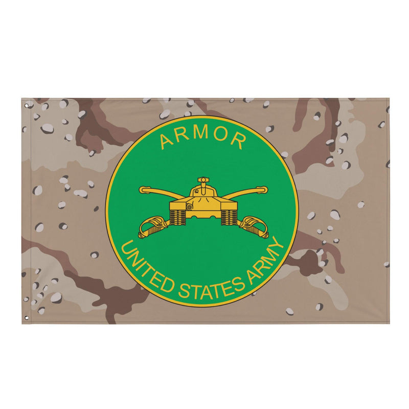 U.S. Army Armor Branch Plaque Chocolate Chip Camo Flag