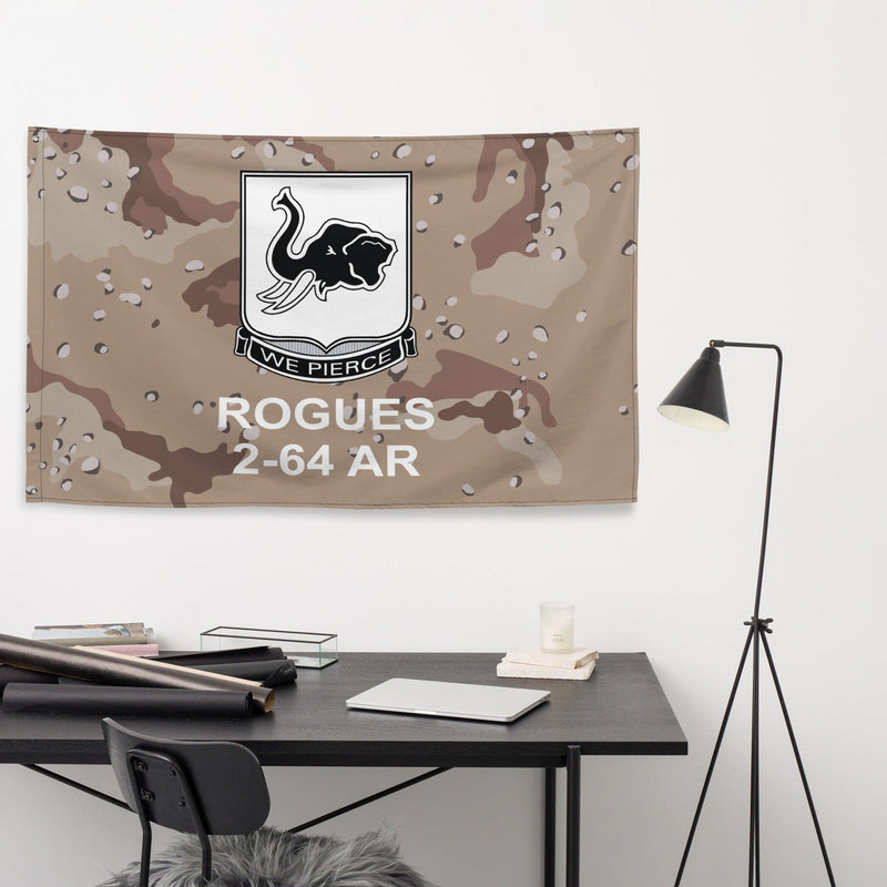 2nd Battalion, 64th Armor Regiment (2-64 AR) Chocolate Chip Camo Flag