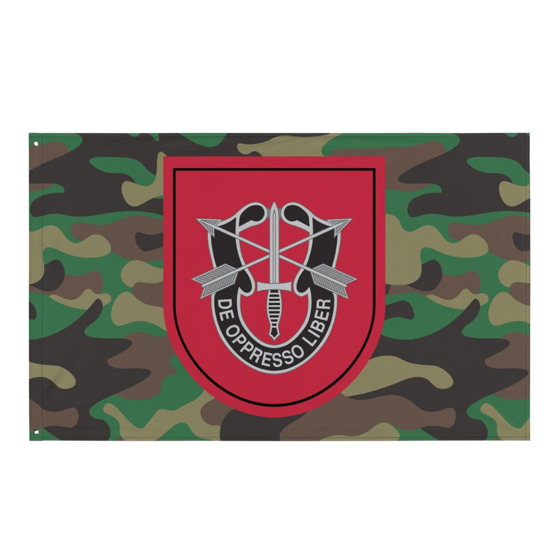7th Special Forces Group (7th SFG) Woodland Camo Flag