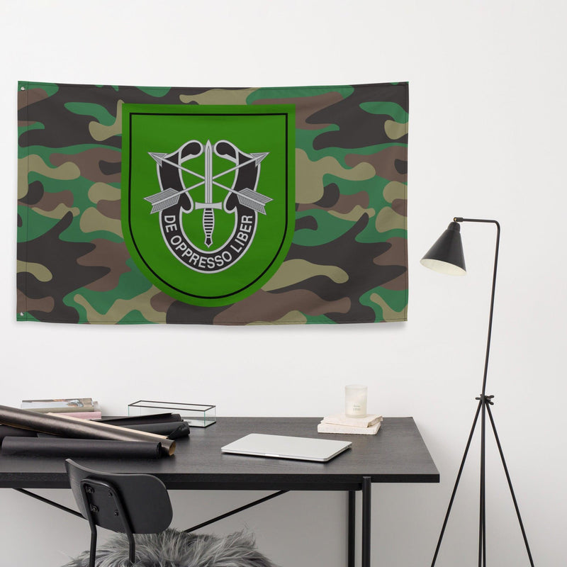 10th Special Forces Group (10th SFG) Woodland Camo Flag