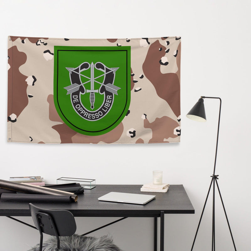 U.S. Army 10th SFG (A) Chocolate Chip Camo Flag