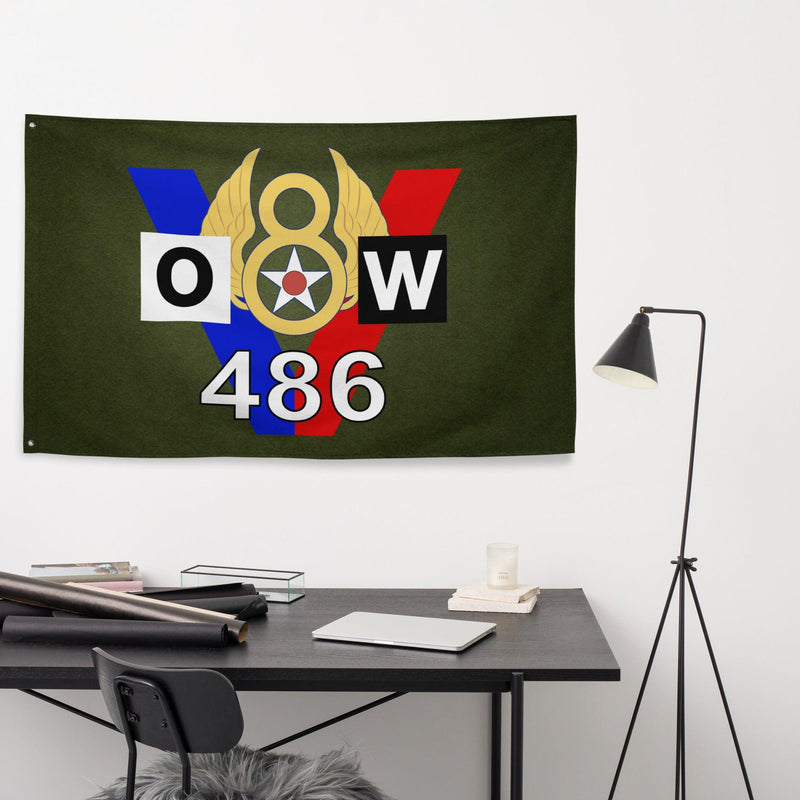 486th Bombardment Group WW2 Military Green Flag