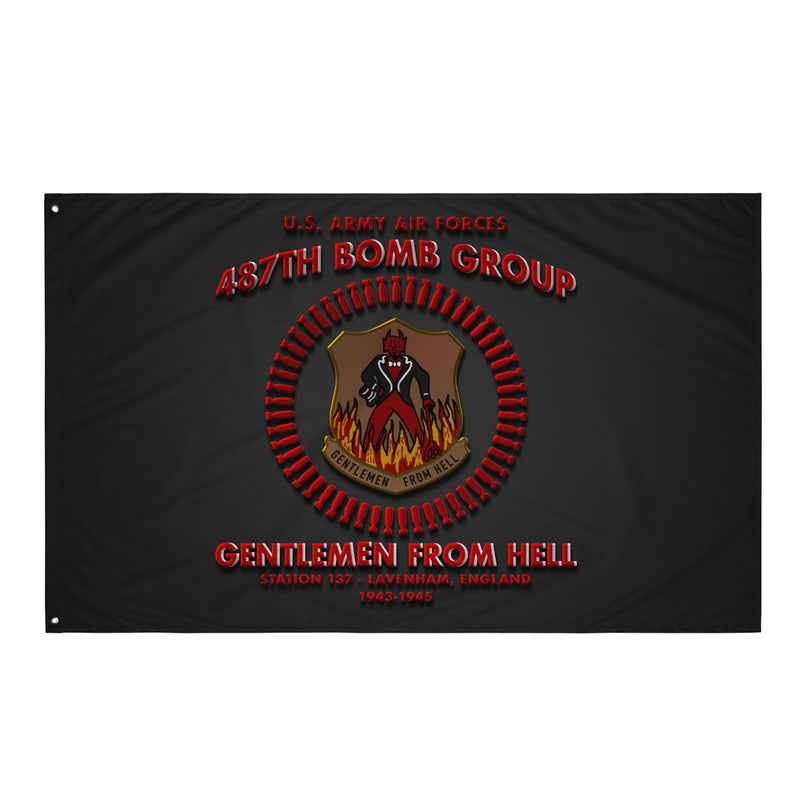 487th Bomb Group WW2 Legacy Black Flag