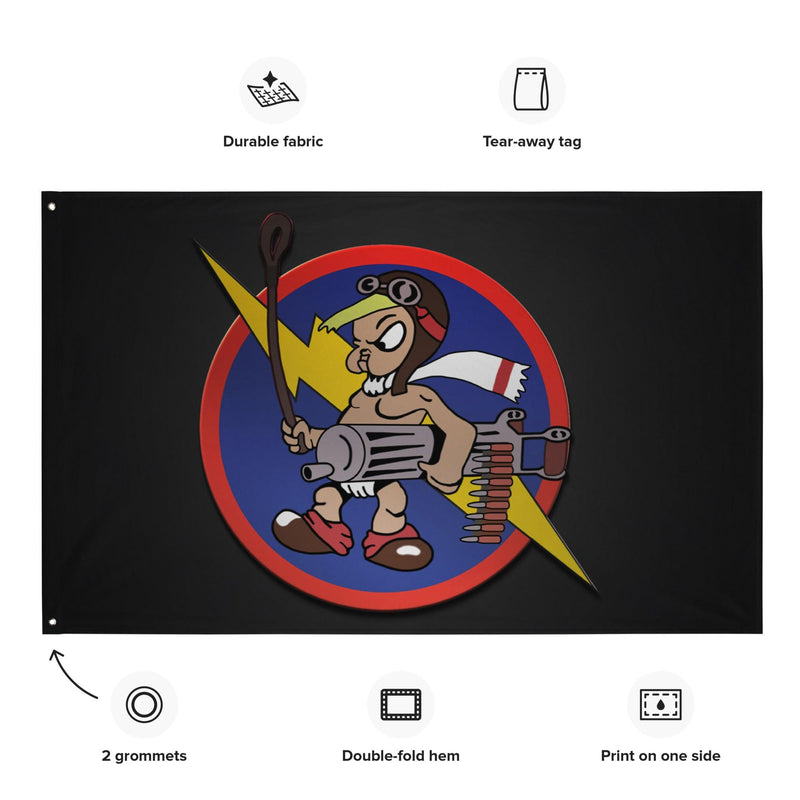 487th Fighter Squadron WW2 Black Flag