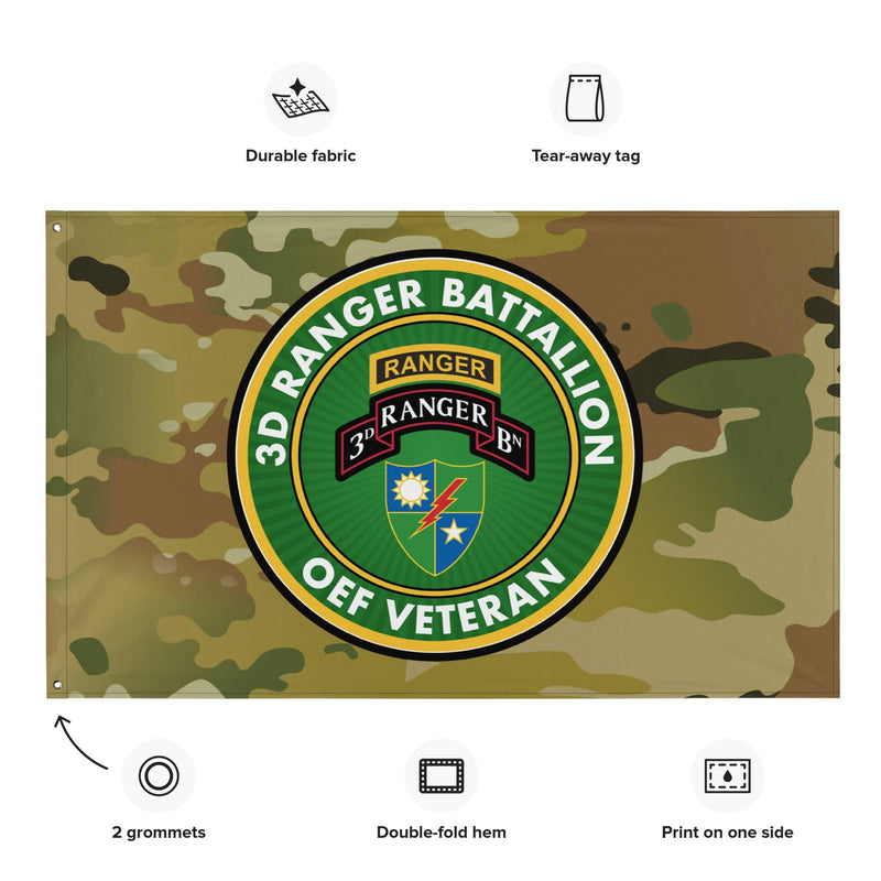 3d Ranger Battalion OEF Veteran Multicam Flag
