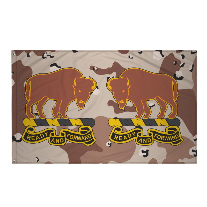 U.S. Army 10th Cavalry Regiment Chocolate-Chip Camo Flag