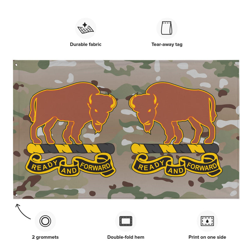 U.S. Army 10th Cavalry Regiment Multicam Wall Flag