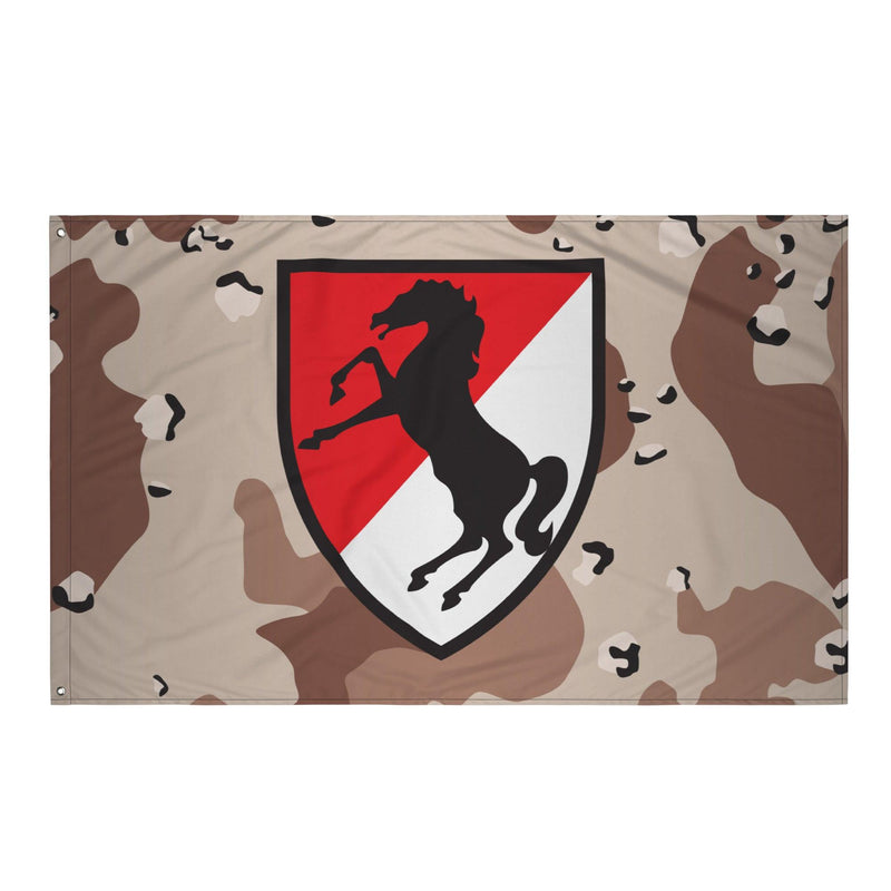 U.S. Army 11th ACR SSI Emblem Chocolate-Chip Camo Flag