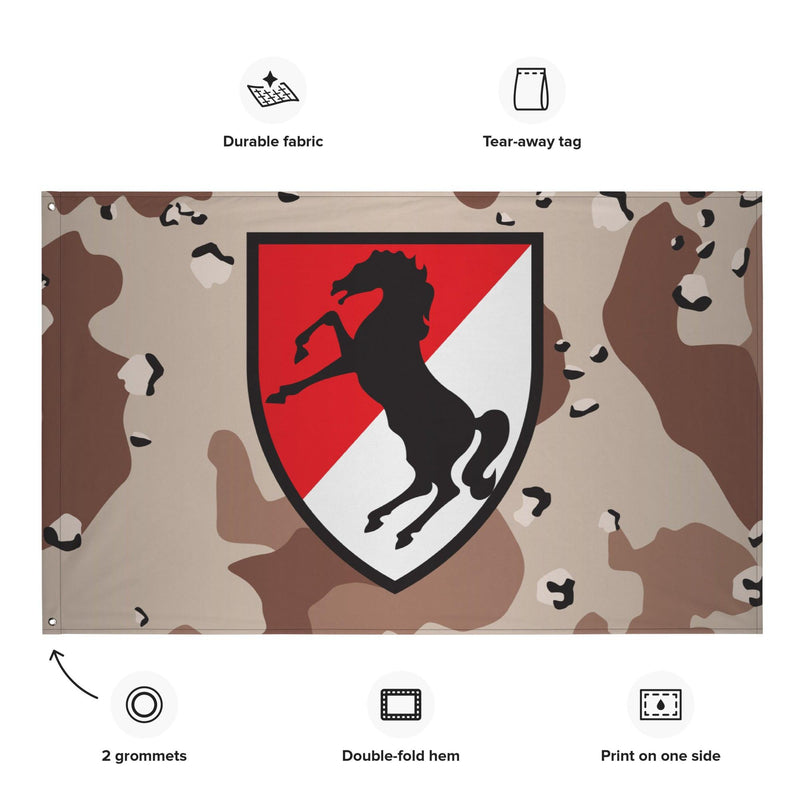 U.S. Army 11th ACR SSI Emblem Chocolate-Chip Camo Flag
