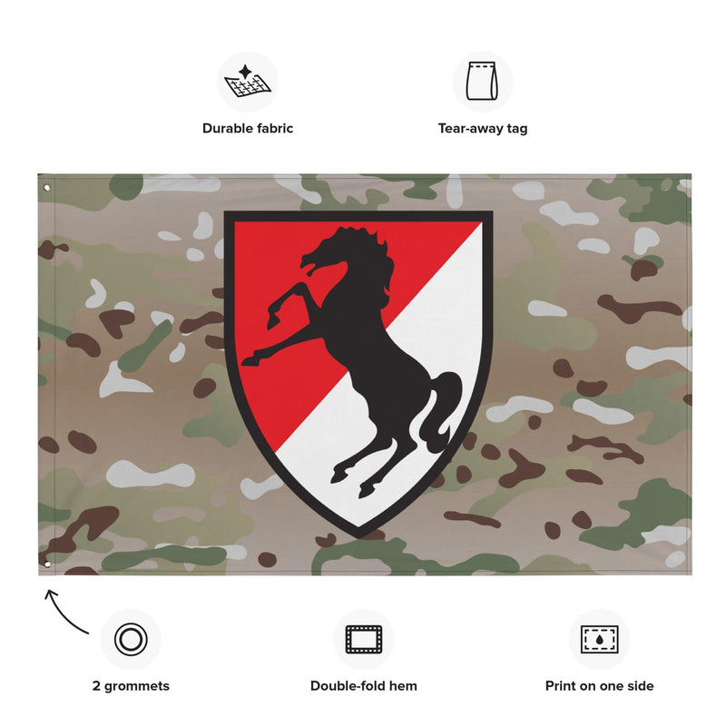 U.S. Army 11th ACR SSI Emblem Multicam Flag