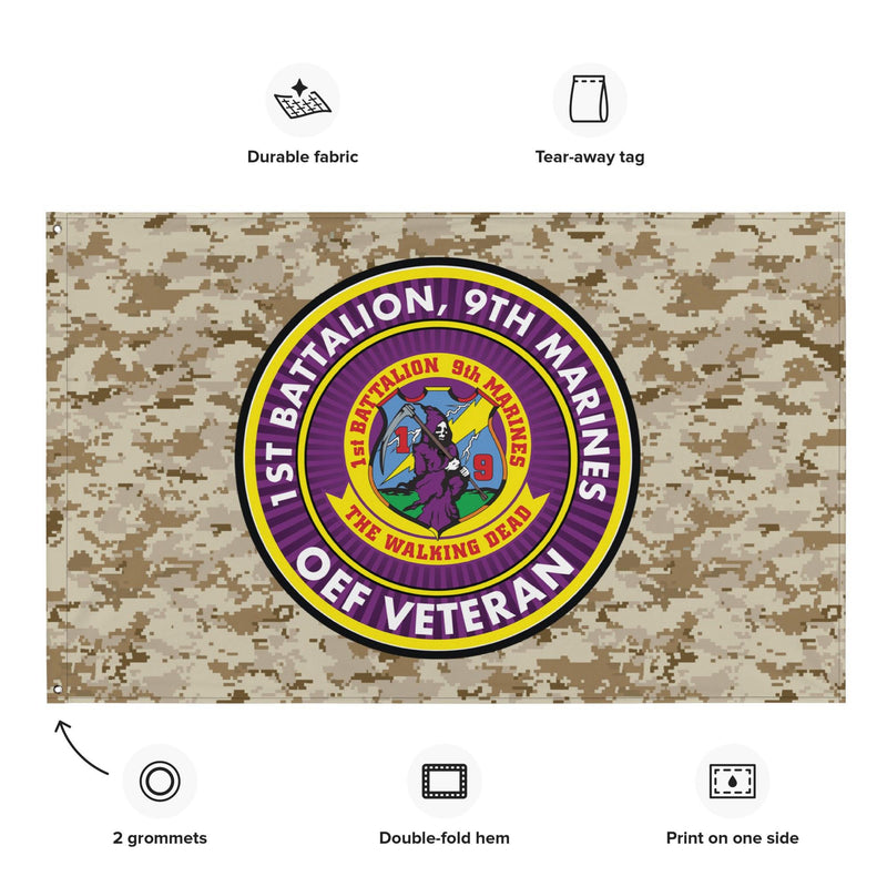1/9 Marines Operation Enduring Freedom Veteran MARPAT Flag