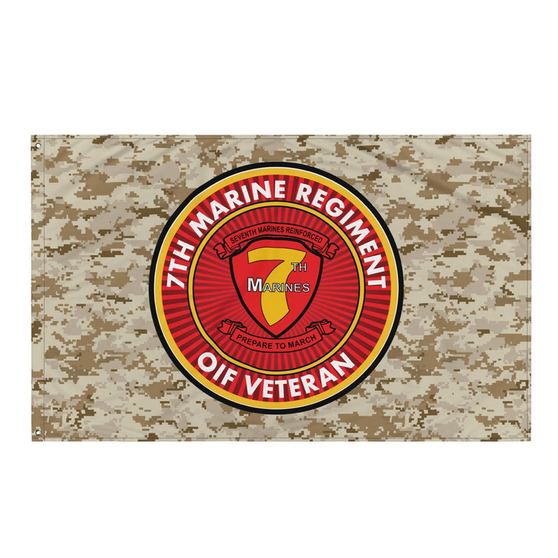7th Marine Regiment OIF Veteran Emblem MARPAT Flag