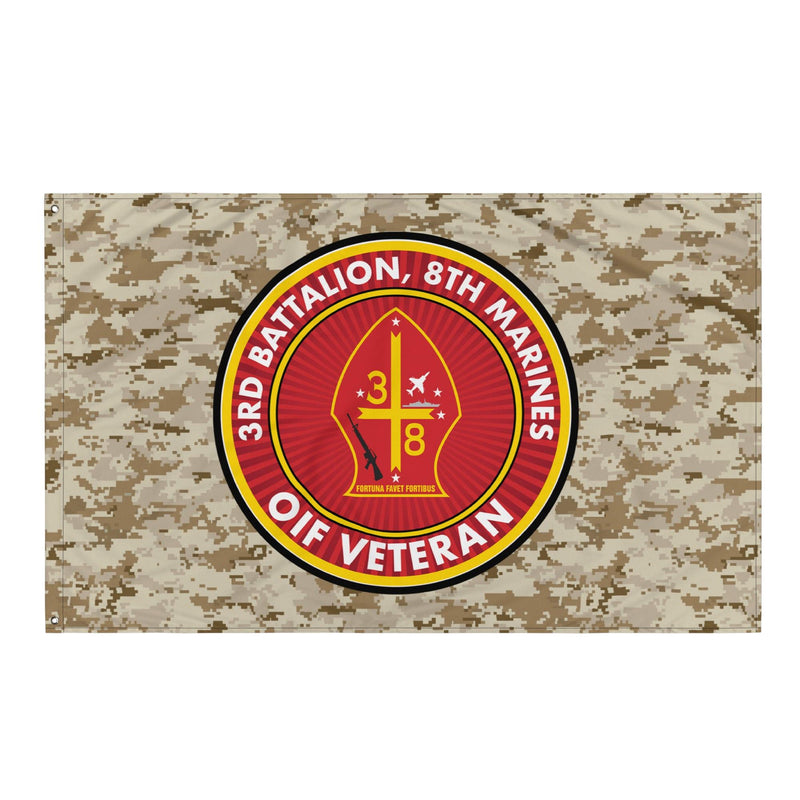 3/8 Marines OIF Veteran Emblem MARPAT Flag