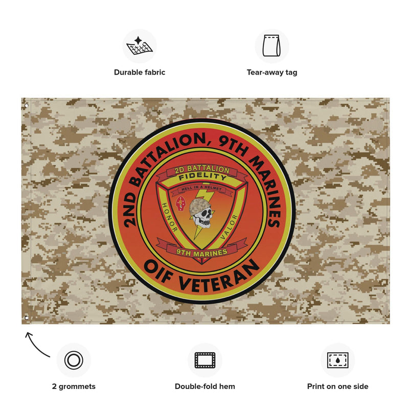 2/9 Marines OIF Veteran Emblem MARPAT Flag