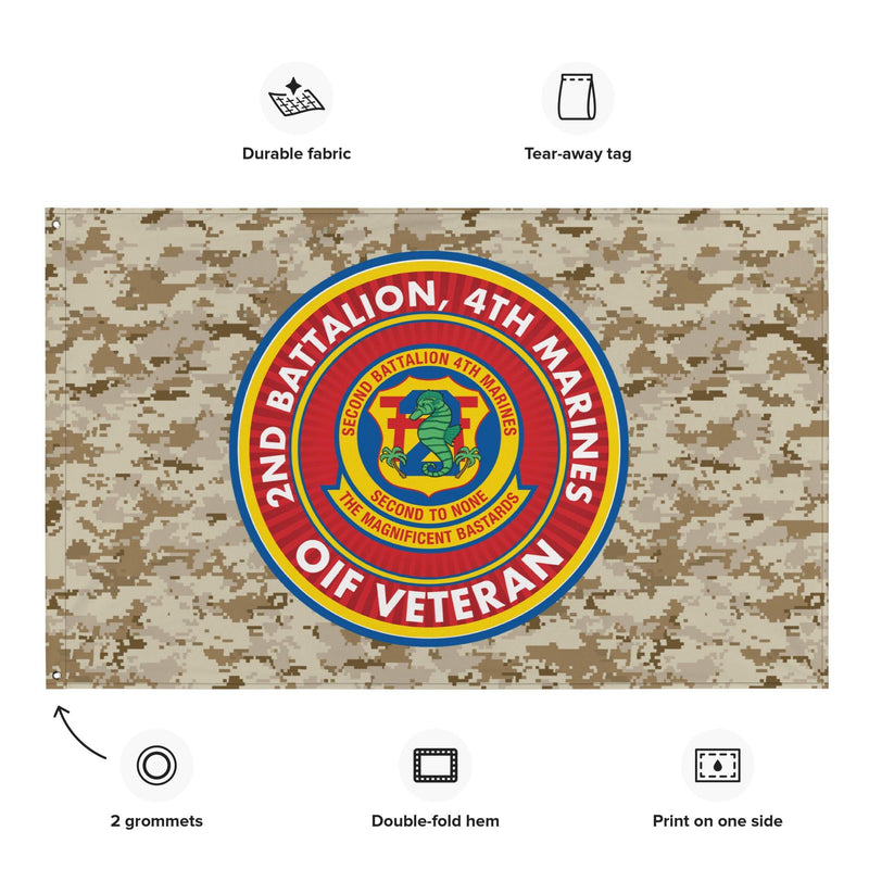 2/4 Marines OIF Veteran Emblem MARPAT Flag