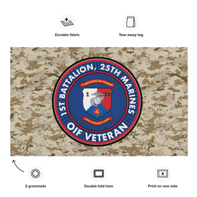 1/25 Marines OIF Veteran Emblem MARPAT Flag