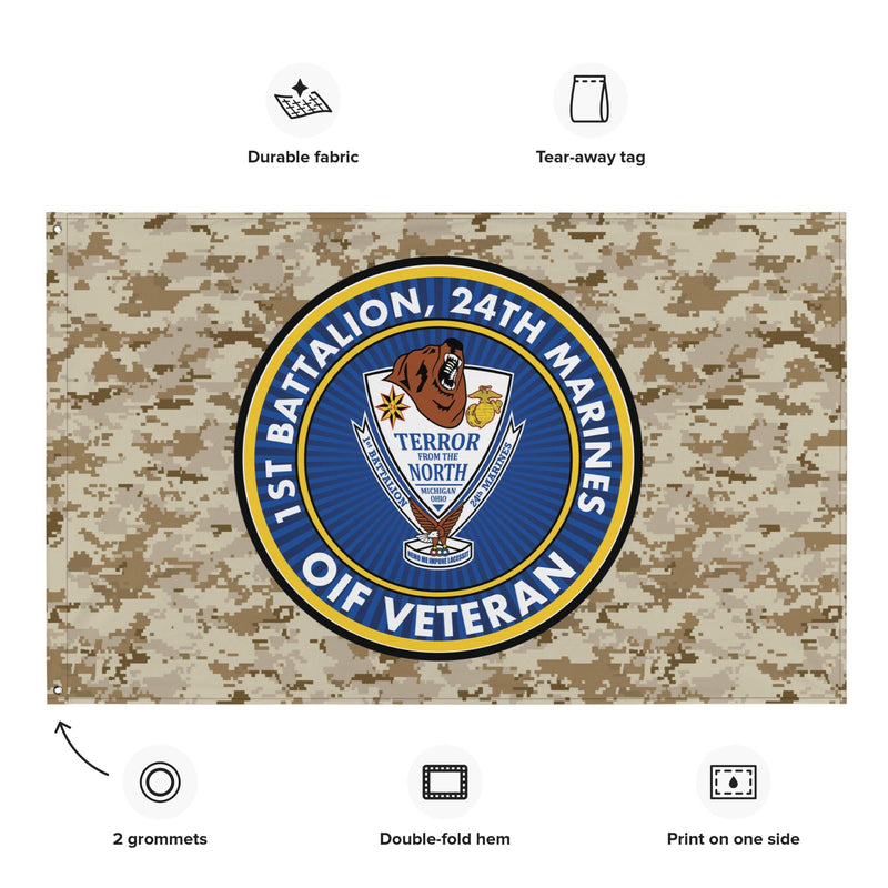 1/24 Marines OIF Veteran Emblem MARPAT Flag
