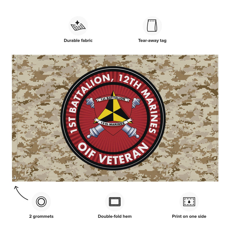 1/12 Marines OIF Veteran Emblem MARPAT Flag