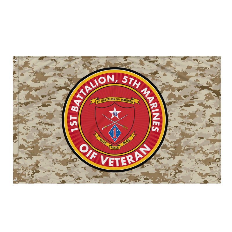 1/5 Marines OIF Veteran Emblem MARPAT Flag