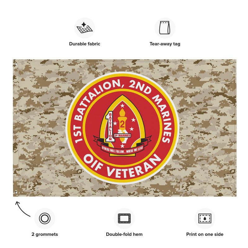 1/2 Marines OIF Veteran Emblem MARPAT Flag