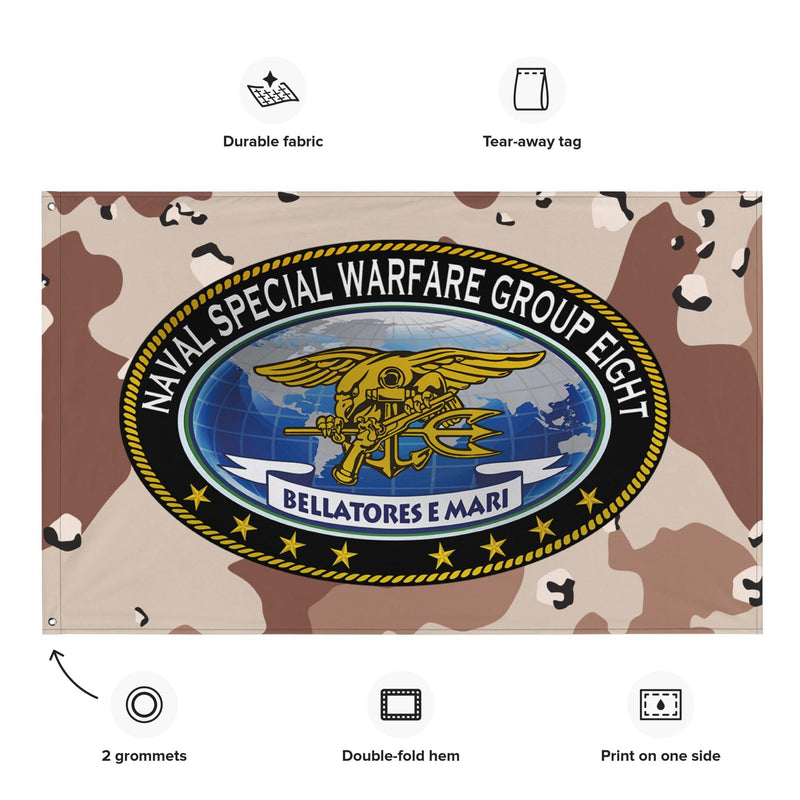 Naval Special Warfare Group 8 (NSWG-8) Chocolate-Chip Camo Flag