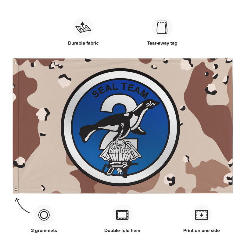 U.S. Navy SEAL Team 2 NSW Chocolate-Chip Camo Flag