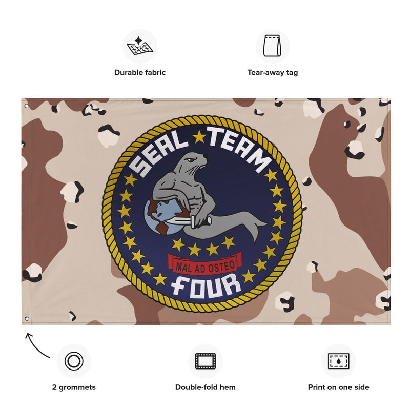 U.S. Navy SEAL Team 4 NSW Chocolate-Chip Camo Flag
