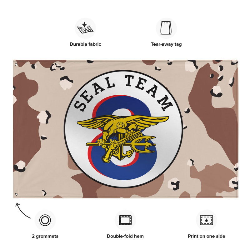U.S. Navy SEAL Team 8 NSW Chocolate-Chip Camo Flag