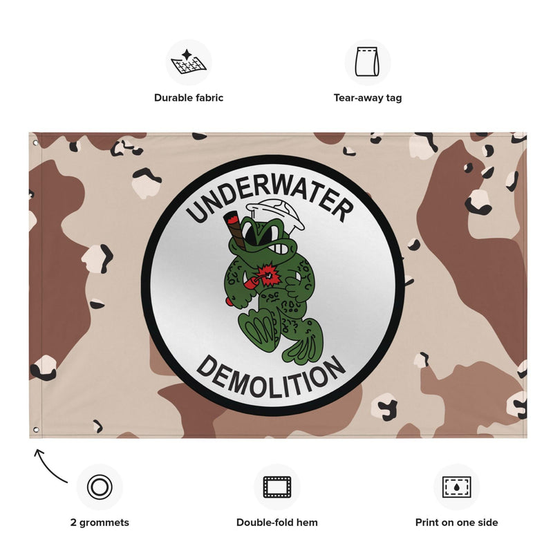U.S. Navy Underwater Demolition UDT Chocolate Chip Camo Flag