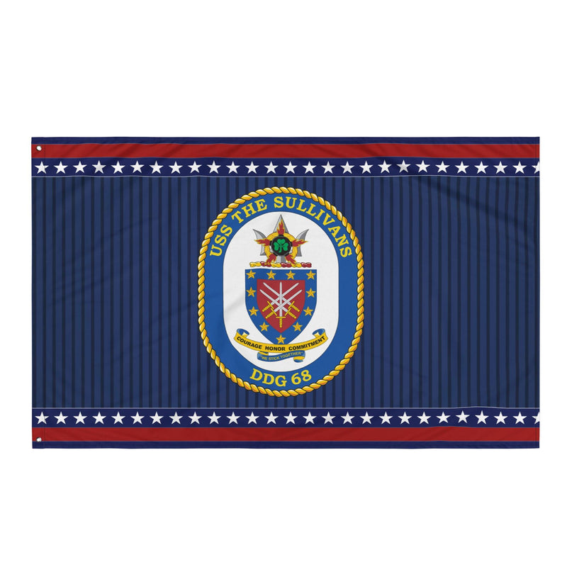 Patriotic USS The Sullivans (DDG-68) Ship's Crest Wall Flag