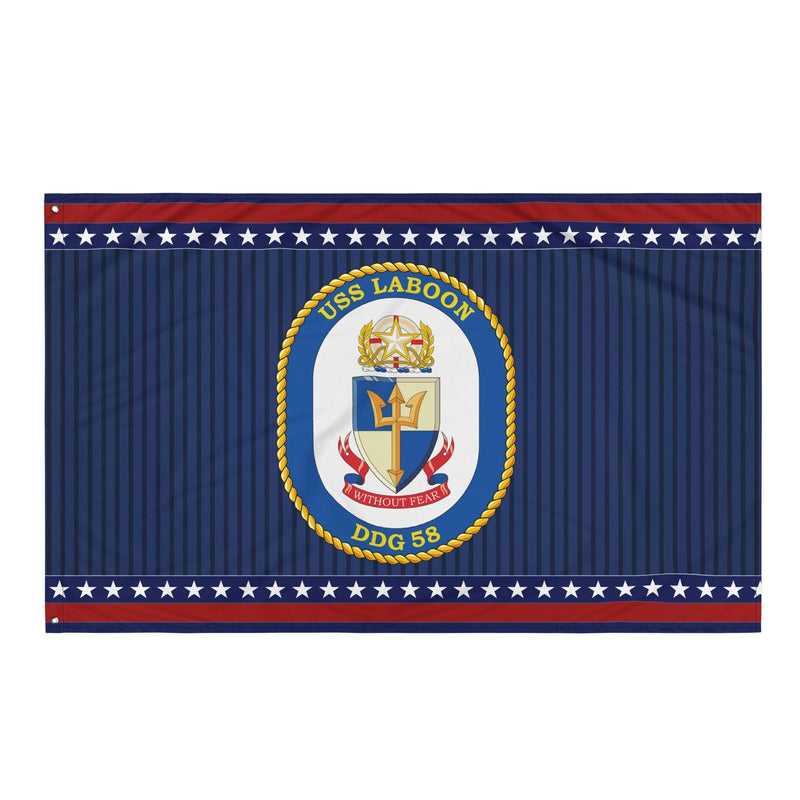 Patriotic USS Laboon (DDG-58) Ship's Crest Wall Flag