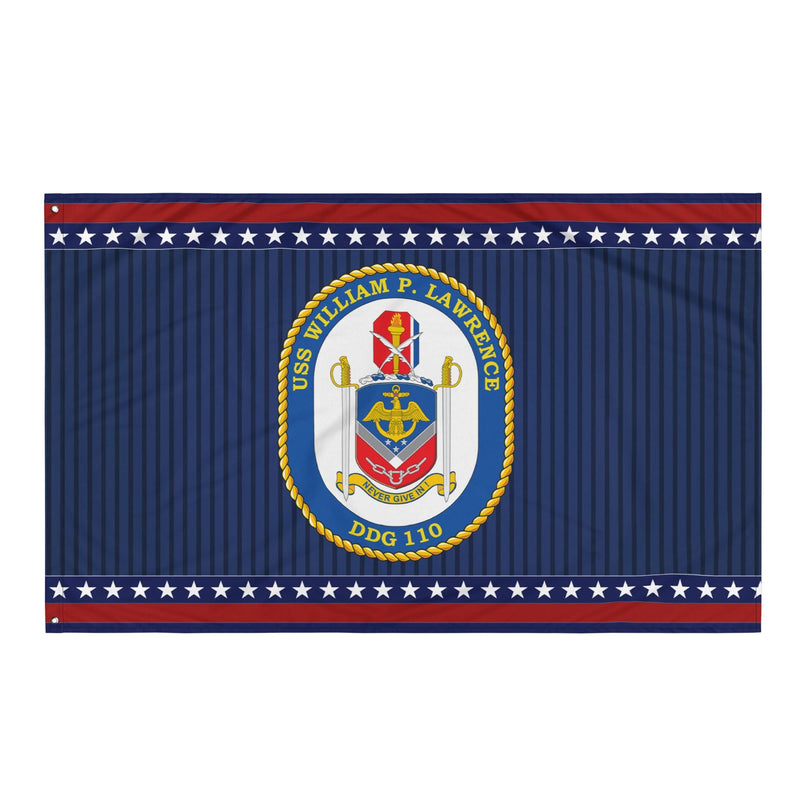 Patriotic USS William P. Lawrence (DDG-110) Ship's Crest Wall Flag