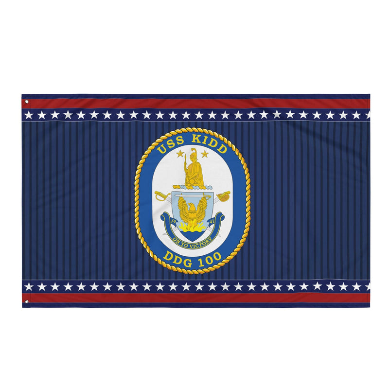 Patriotic USS Kidd (DDG-100) Ship's Crest Wall Flag