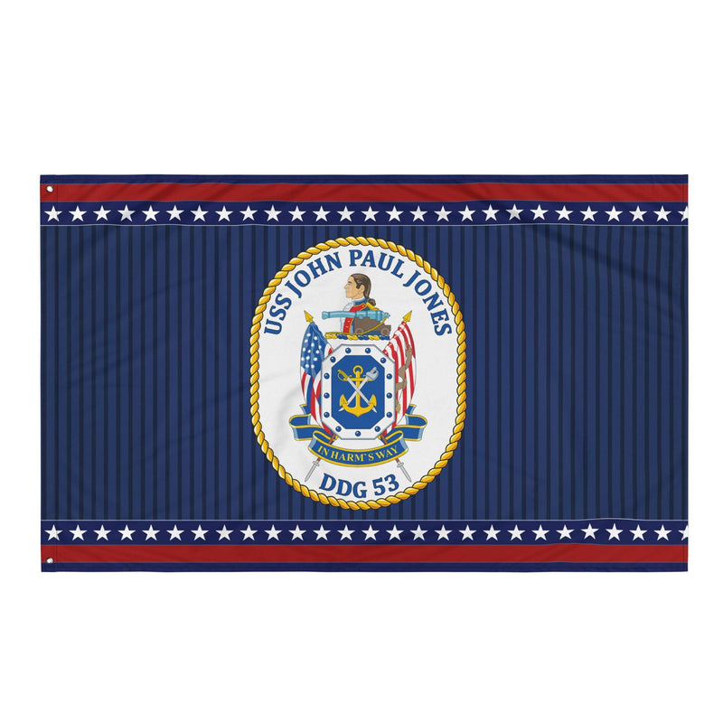Patriotic USS John Paul Jones (DDG-53) Ship's Crest Wall Flag