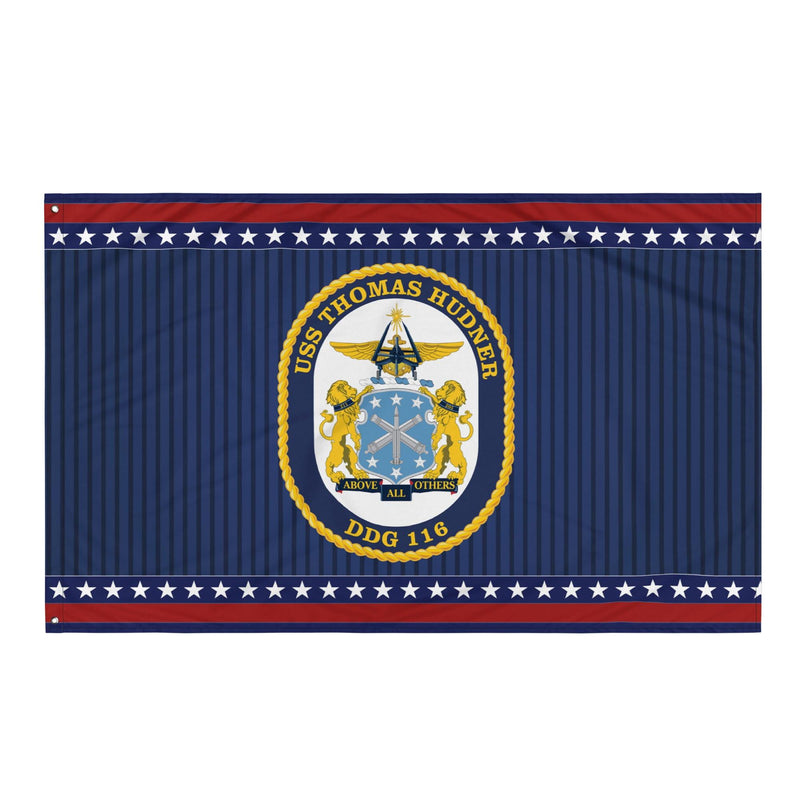Patriotic USS Thomas Hudner (DDG-116) Ship's Crest Wall Flag