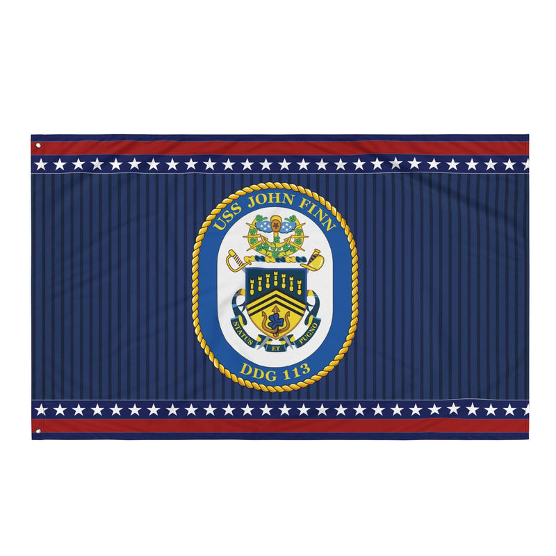 Patriotic USS John Finn (DDG-113) Ship's Crest Wall Flag