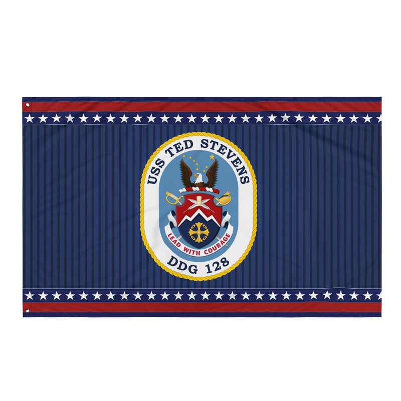 Patriotic USS Ted Stevens (DDG-128) Ship's Crest Wall Flag