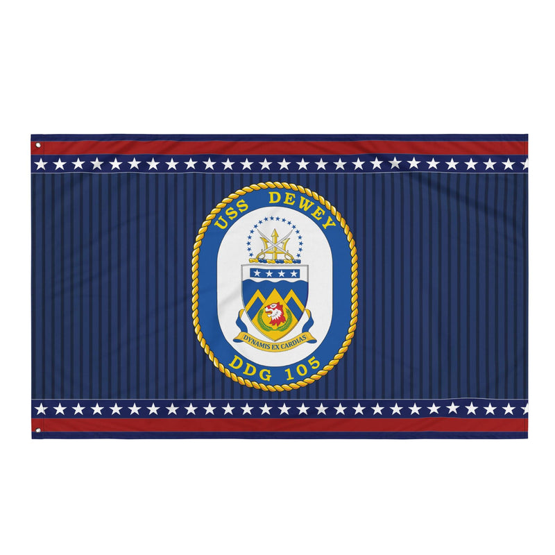 Patriotic USS Dewey (DDG-105) Ship's Crest Wall Flag