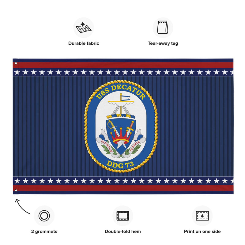 Patriotic USS Decatur (DDG-73) Ship's Crest Wall Flag