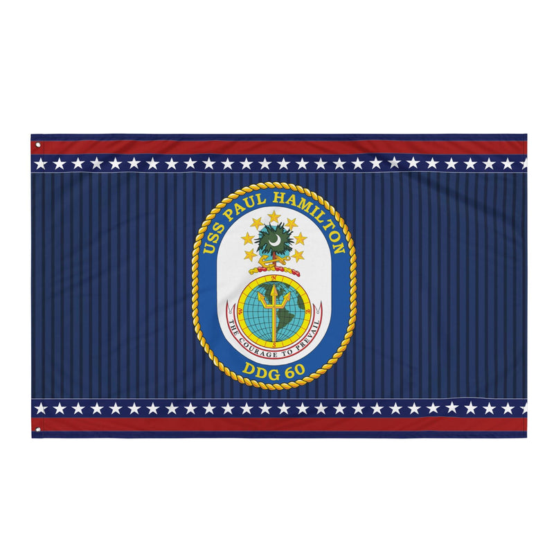Patriotic USS Paul Hamilton (DDG-60) Ship's Crest Wall Flag