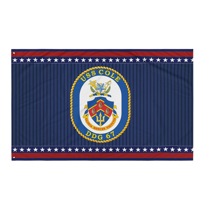 Patriotic USS Cole (DDG-67) Ship's Crest Wall Flag