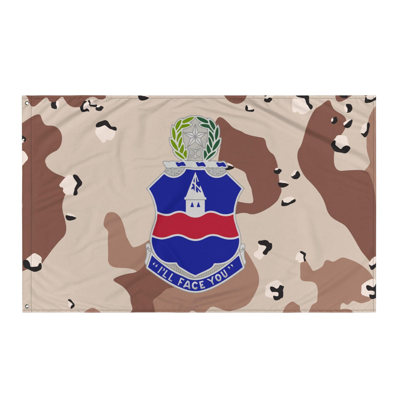 U.S. Army 142nd Infantry Regiment Chocolate-Chip Camo Flag
