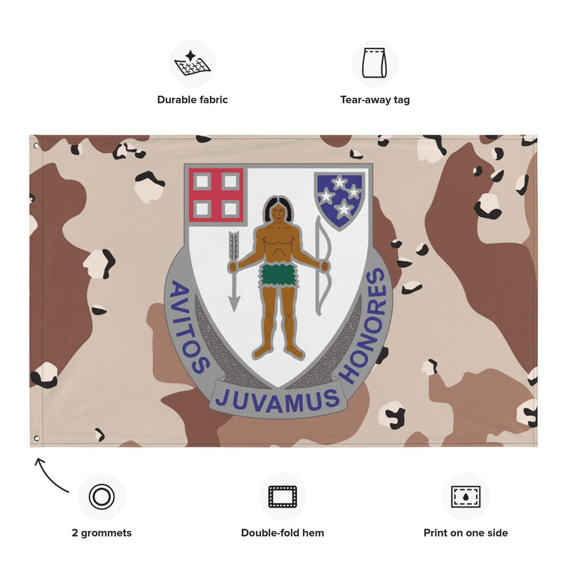 U.S. Army 182nd Infantry Regiment Chocolate-Chip Camo Flag