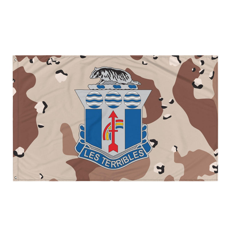 U.S. Army 127th Infantry Regiment Chocolate-Chip Camo Flag