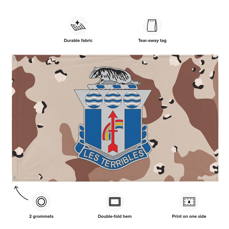 U.S. Army 127th Infantry Regiment Chocolate-Chip Camo Flag